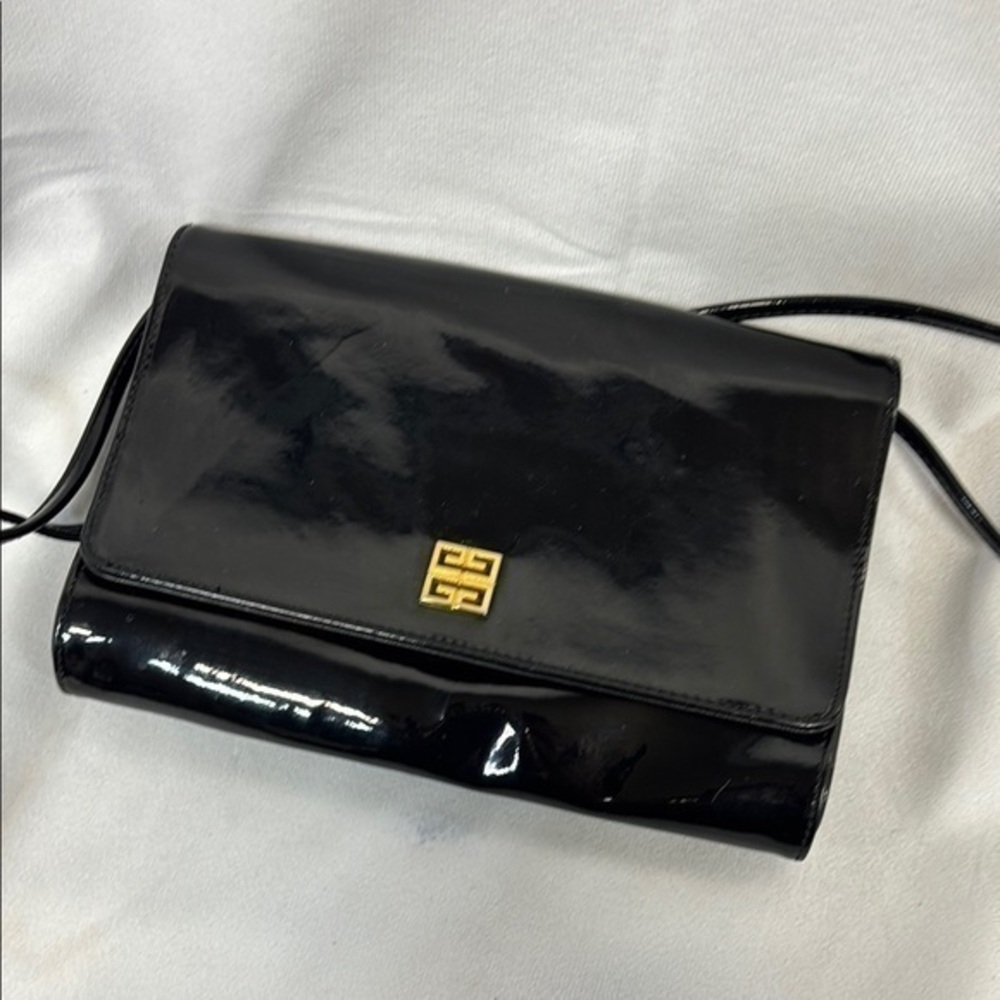 Givenchy vintage Black Patent Leather Crossbody Bag purse